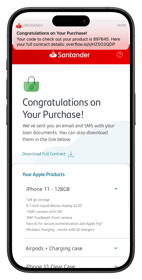 Mobile screen showing product browsing and customization interface