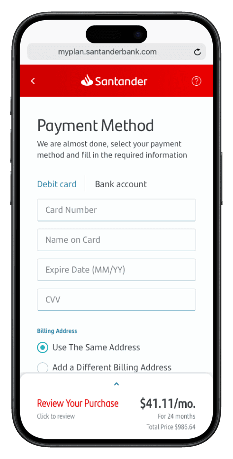 Mobile screen showing upgrade path and ongoing plan management